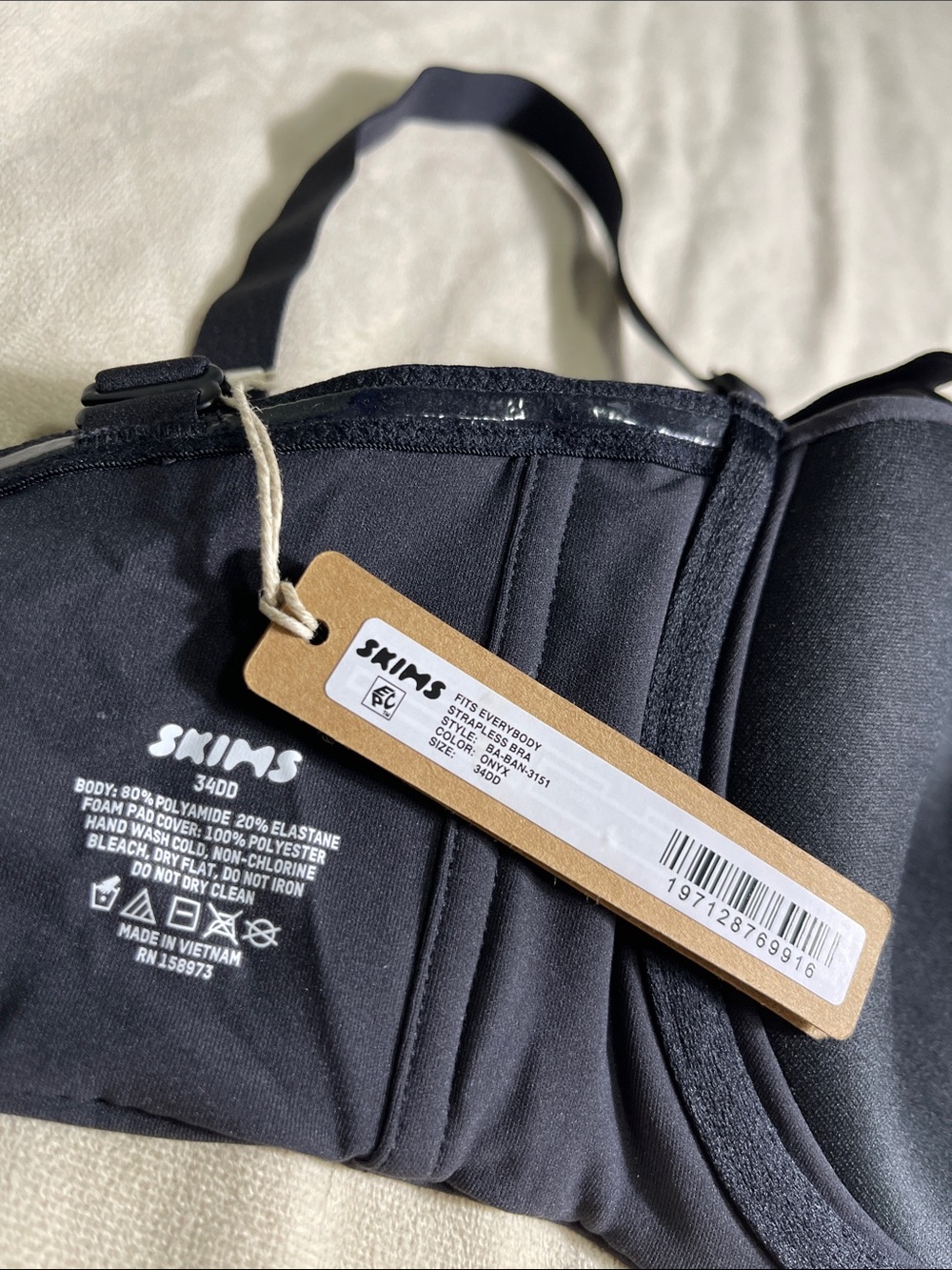SKIMS Firs Everybody Strapless Bra Onyx NWT 34DD - Picture 7 of 8